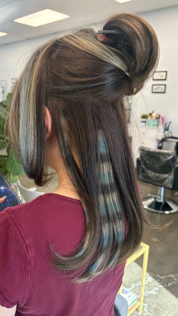 Blue and teal panels with a custom animal print section
